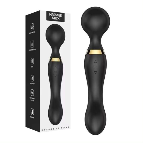 Double vibration body massager, Handheld Dual Massager Stick (Black, Pink , Violet).